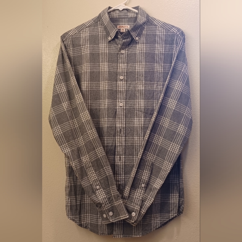 Merona, Small, Plaid Grey&White
